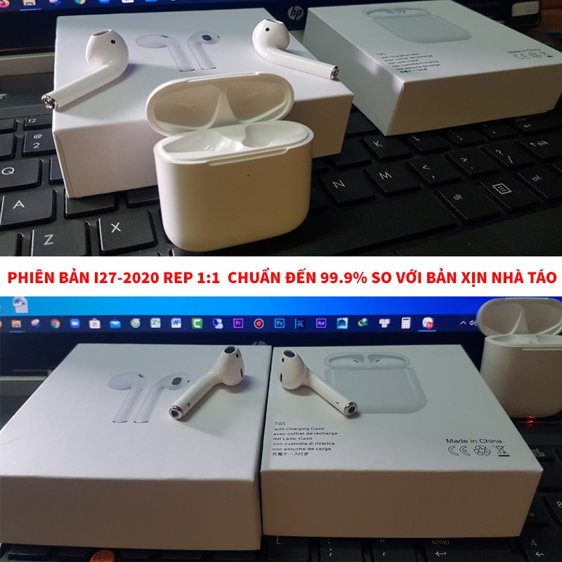 Tai Nghe Bluetooth i27 Pro TWS Sạc Không Dây Đổi Tên Định Vị Tháo Tai Dừng Nhạc Tương Thích IOS, Android