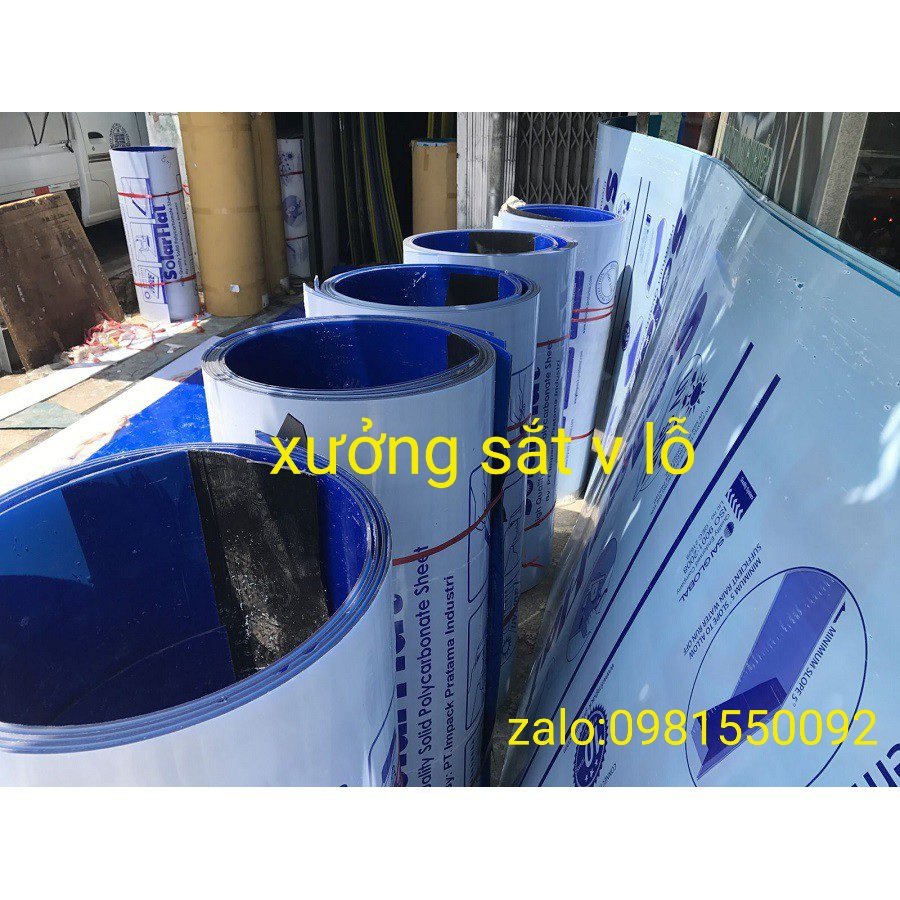 Tấm nhựa phẳng POLY lấy ánh sáng màu TRẮNG TRONG /màu XANH