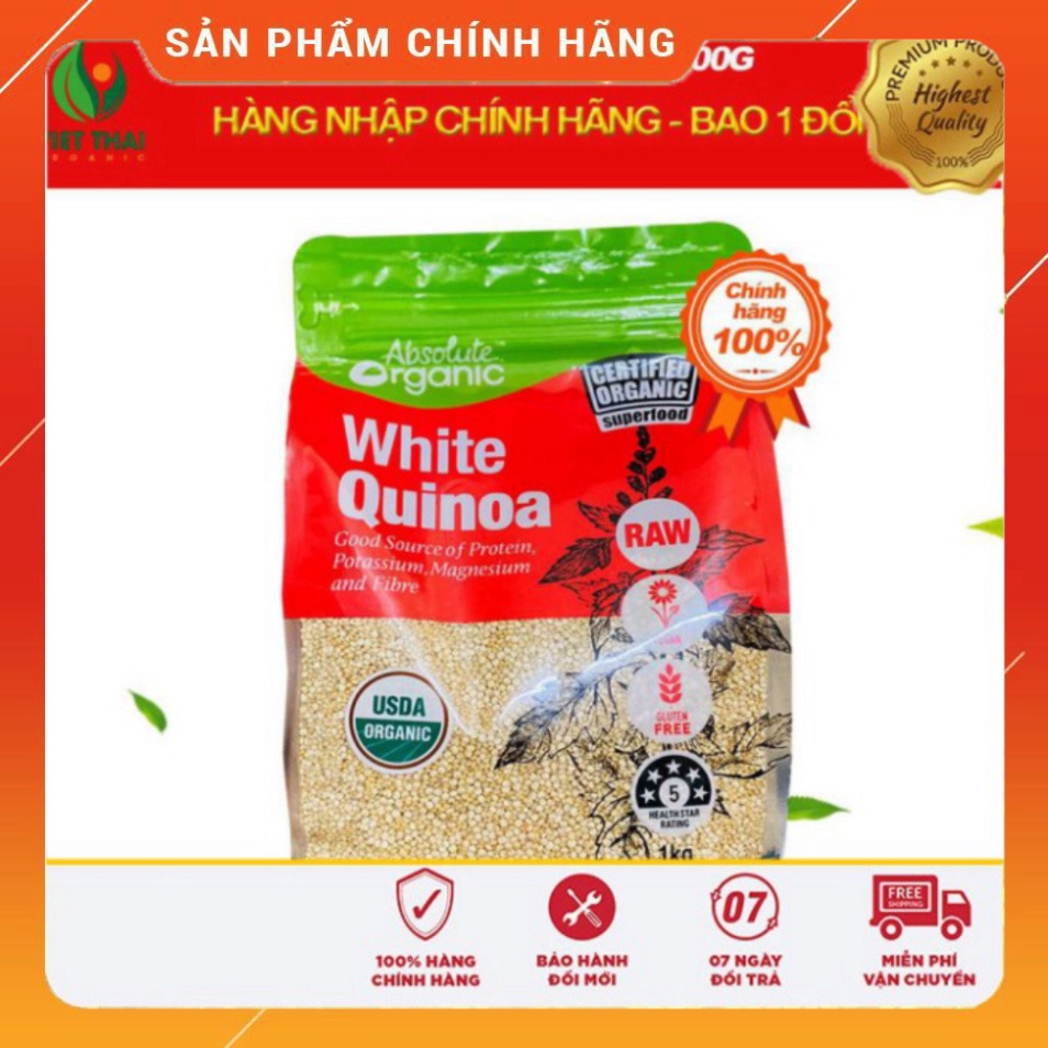 [BÁN SỈ] Hạt Diêm Mạch (Quinoa) Úc 1kg Absolute Chuẩn - Siêu Tốt Sức Khoẻ