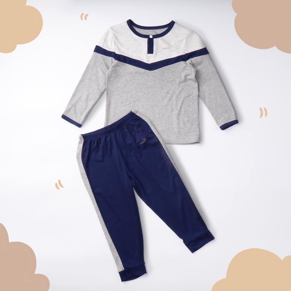 Bộ dài tay bé trai vải bamboo mỏng mát mặc hè thu, điều hoà bon99