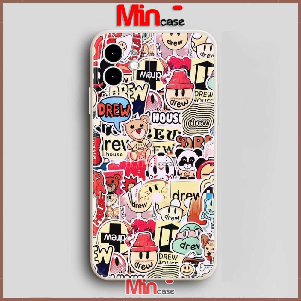Ốp lưng iPhone Drew cạnh viền vuông silicon mềm dẻo cho iphone 6/6s/7/8/X/XS/XR/11/12/13 Pro Plus Max cute dễ thương đẹp