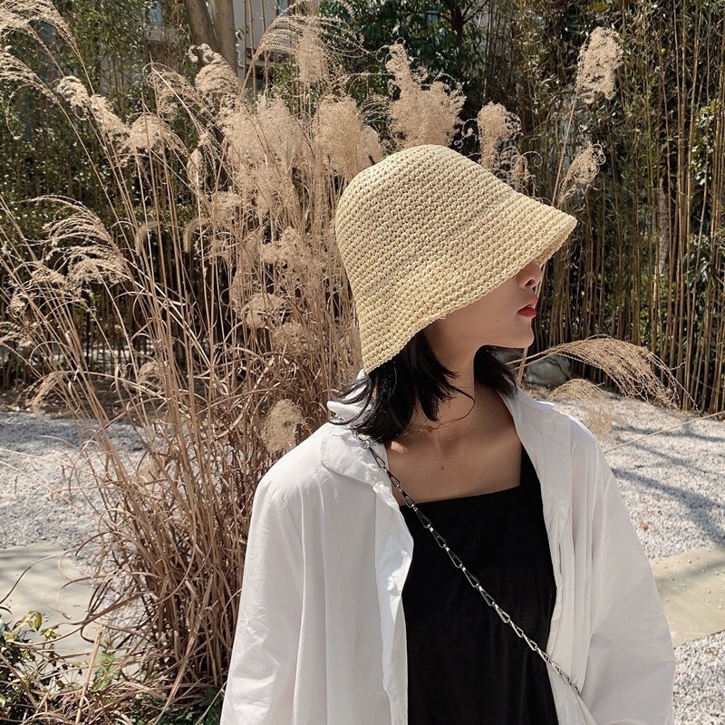 Mũ cói ( nón cói) móc handmade dịu dàng nữ tính nhiều kiểu dáng