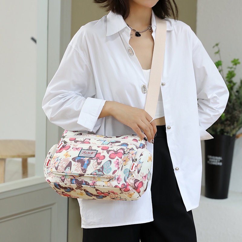 Túi Đeo Vai Bằng Vải In Họa Tiết Nhiều Màu Sắc Phong Cách Mới Cho Nữ