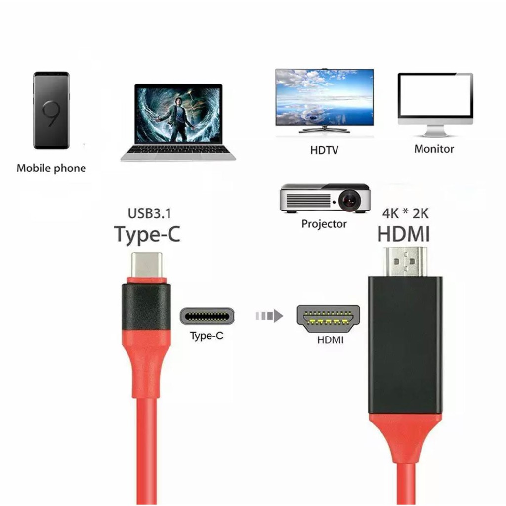 Cáp Chuyển Đổi Type C Sang Hdmi Av Tv Hd Hdmi Cho Android Samsung Galaxy S8 S9 S10 Note 10