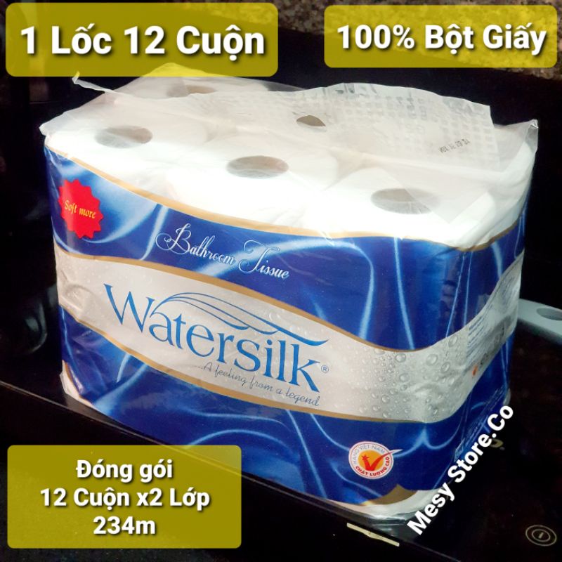 Giấy Vệ Sinh Watersilk 1 Lốc 12 Cuộn Siêu Tiết Kiệm