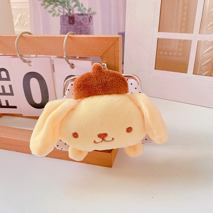 Ví Đựng Tiền Xu Hình Nhân Vật Anime Kuromi Kitty Cinnamoroll Bằng Lông Nhung Dễ Thương Xinh Xắn