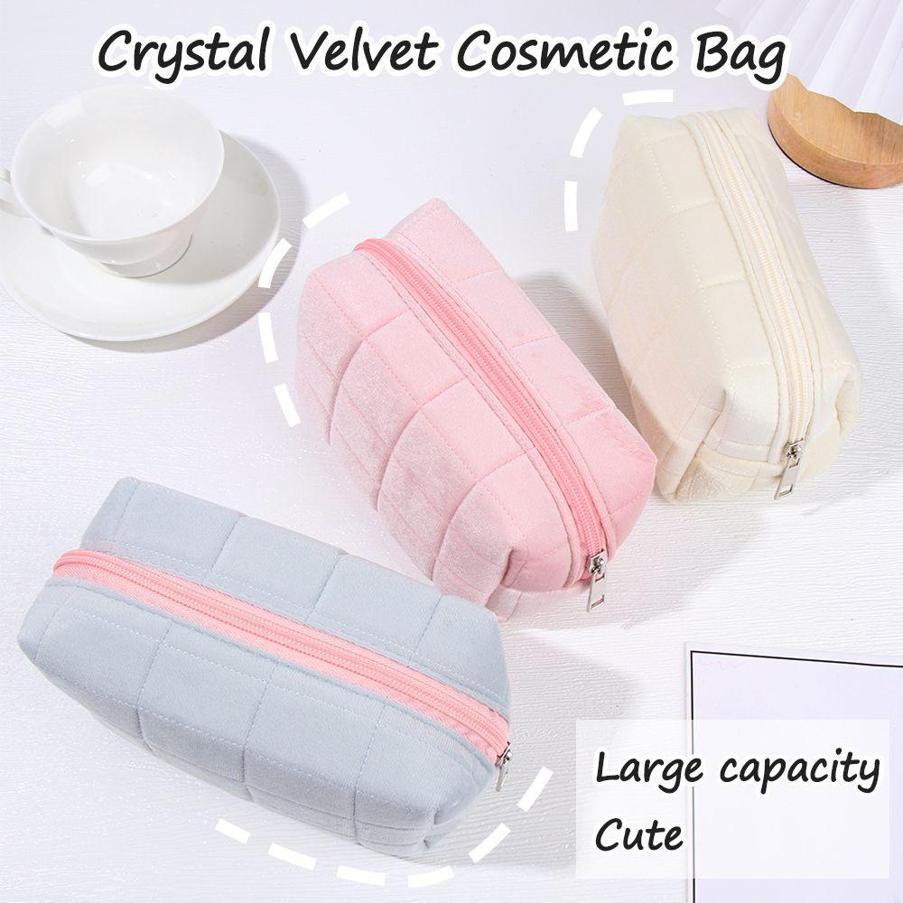 Túi Đựng Mỹ Phẩm Màu Sắc Đơn Giản Chất Nhung Cao Cấp