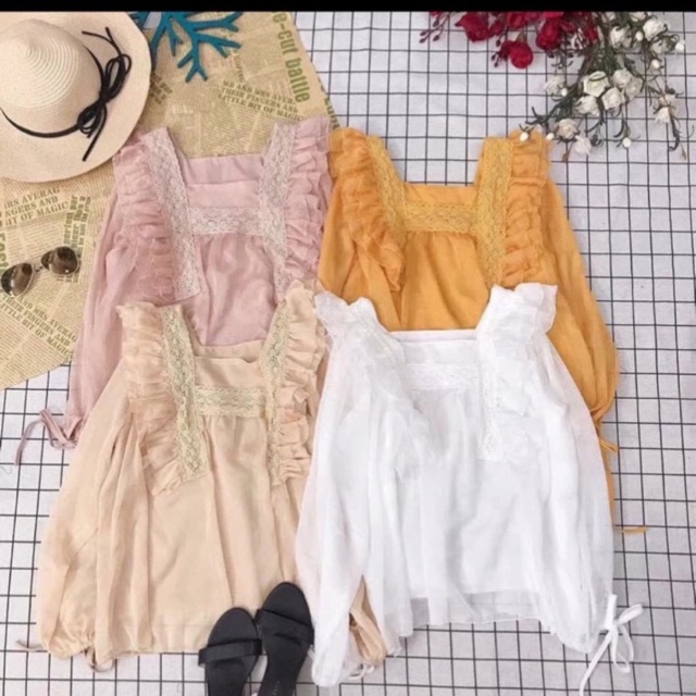 [Mã FAMAYWA giảm 10K đơn 50K] Áo voan bánh bèo ảnh thật kèm video