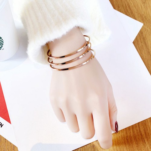 Bộ 3 Chiếc Vòng Tay Tròn Titan Ko Han Rỉ TT 3675