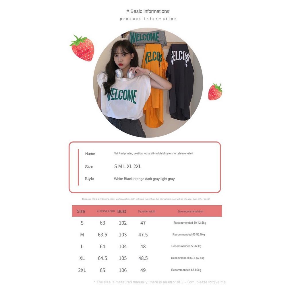 Áo thun ngắn tay dáng rộng thời trang Hàn Quốc cho nữ