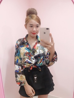 Áo phi lụa hoạ tiết 130k