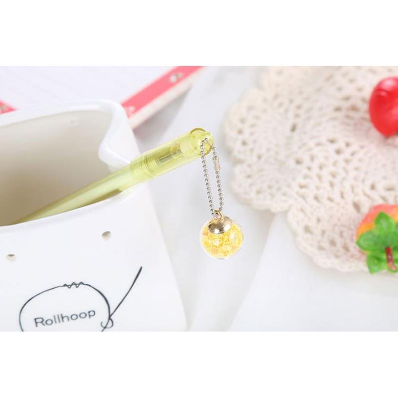 Bút Gel Nước Mực Đen Quả Cầu Nhũ Lấp Lánh H70