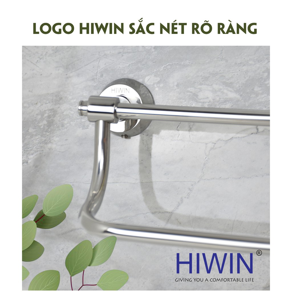 Thanh vắt khăn đôi inox 304 mặt gương Hiwin Y-638 kt 600x120x50mm