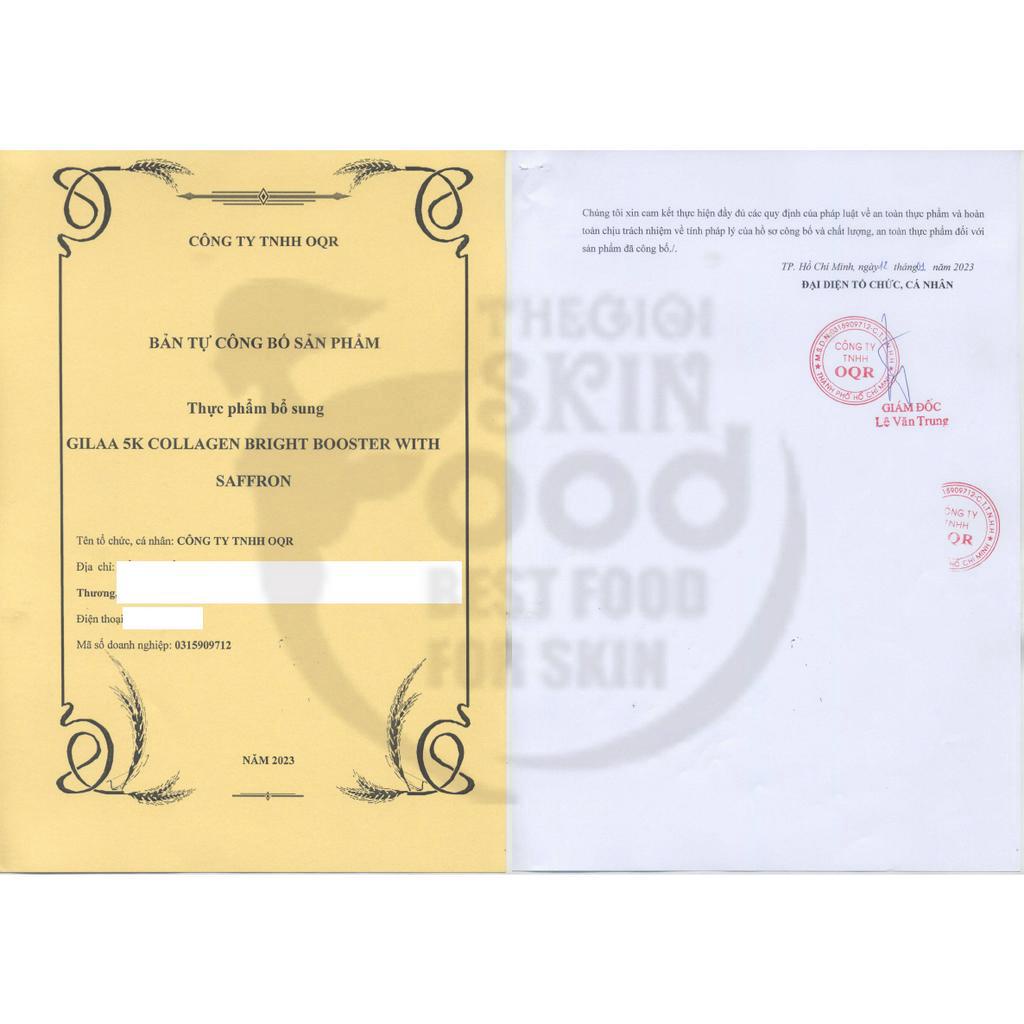 Nước Uống Collagen Siêu Phân Tử 300DA Trẻ Hóa, Dưỡng Sáng, Cân Bằng Nội Tiết Gilaa 5K Collagen Booster 15 gói x 20g