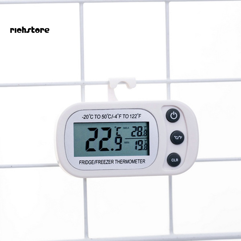 Nhiệt Kế Điện Tử Màn Hình LCD Chống Thấm Nước Cho Tủ Lạnh
