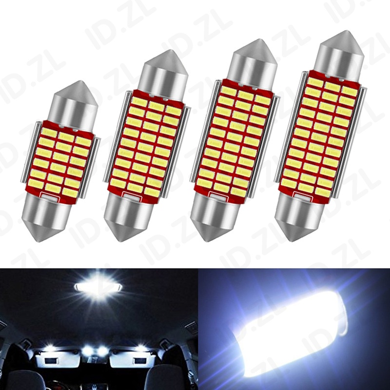 1 Bóng Đèn LED C5W 31mm 36mm 39mm 41mm 12V 4014 SMD 7000K Cho Xe Hơi