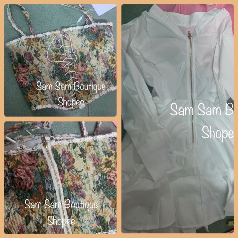 [SẮP VỀ-Có vid+ảnh thật] Set đầm trắng tay dài+ áo corset Victorian hoạ tiết cổ điển vintage | BigBuy360 - bigbuy360.vn