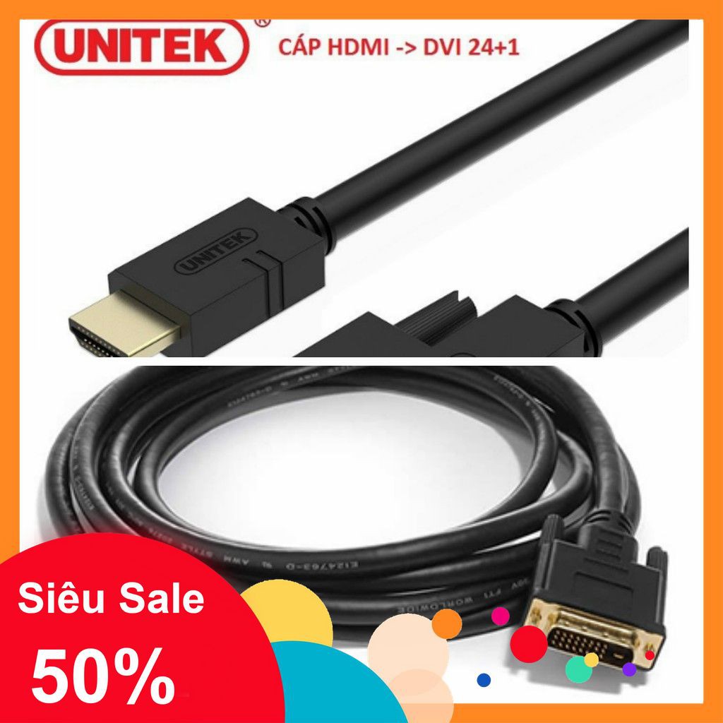 [5🌟][FREESHIP-150K] CÁP CHUYỂN HDMI RA DVI (24+1) KINGMASTER, UNITEK DÀI 5m [SALE]