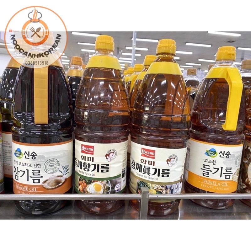 &lt;HOT&gt; Dầu mè 1,8L Hwami Hàn Quốc chai lớn siêu tiết kiệm
