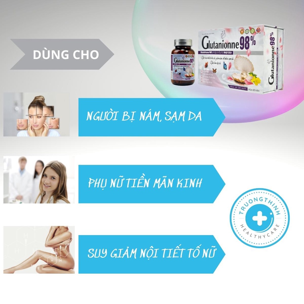 Glutathione 98%,viên uống trắng da Glutathione, viên uống glutathione 98%