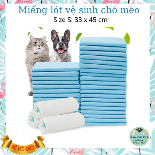 Combo 10 miếng lót vệ sinh dùng lót đáy chuồng, thấm nước tiểu cho chó mèo - Size S 33x45cm