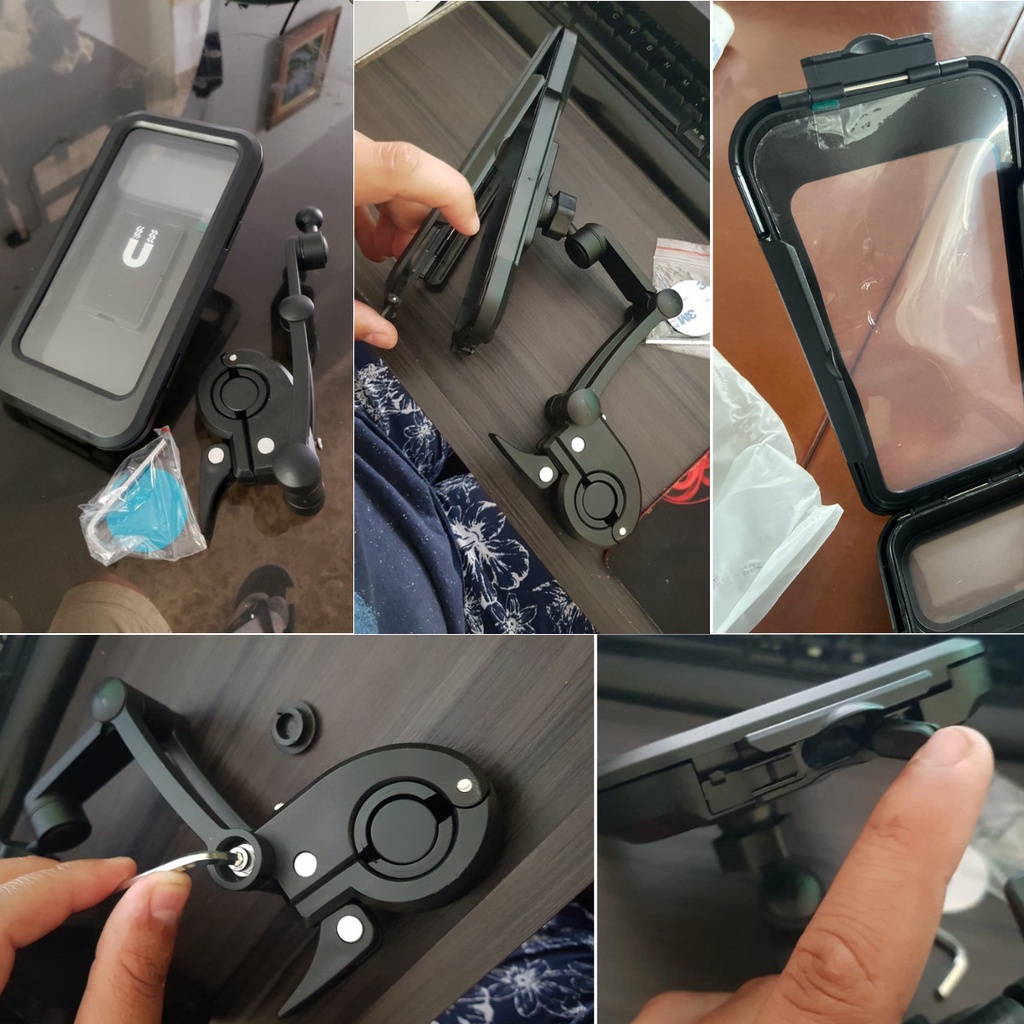 Giá Đỡ Kẹp Điện Thoại Xe Đạp Xe Máy Chống Nước, Xoay 360 Độ, Kẹp Chân Gương Xe Máy - Hàng Chuẩn Loại 1
