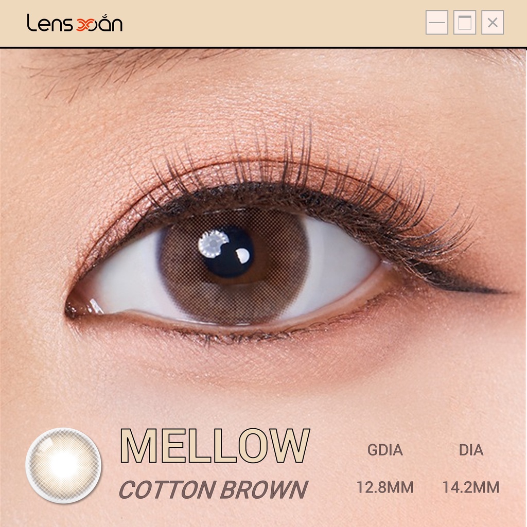 KÍNH ÁP TRÒNG MELLOWS COTTON BROWN của OLOLA (6 THÁNG): Lens nâu trong siêu tự nhiên,nhẹ nhàng| Lens Xoắn (GIÁ 1 CHIẾC)