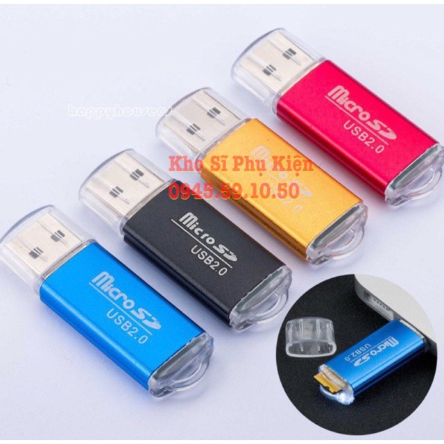 Đầu đọc thẻ nhớ Micro SD 2.0 Vỏ nhôm, Có Led Báo Tín Hiệu