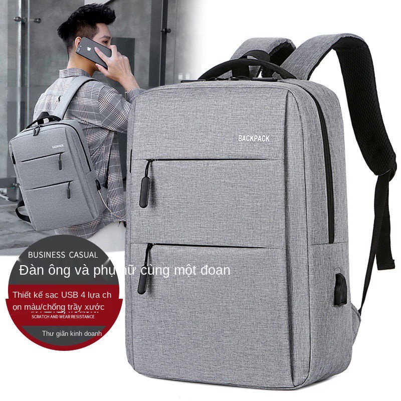 Túi máy tính nam và đựng xách tay nữ 15,6 inch 14 17 Lenovo Dell Huawei Simple Student Backpack