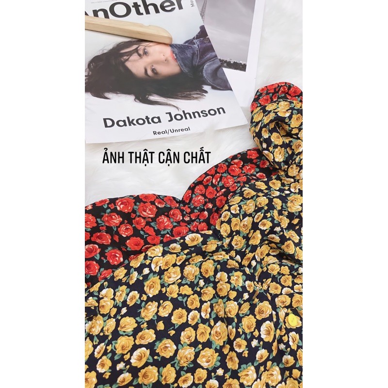 [Mã SKAMA06 giảm 8% tối đa 50K đơn 250K] VNU329 - VÁY HOA HỒNG DÚM NGỰC PHỐI CÚC | BigBuy360 - bigbuy360.vn