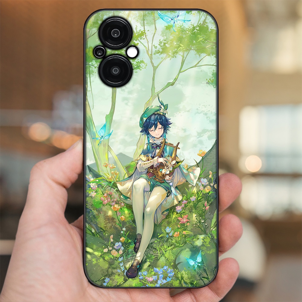 Ốp lưng Oppo Reno 8Z 5G viền đen in hình Venti Genshin Impact