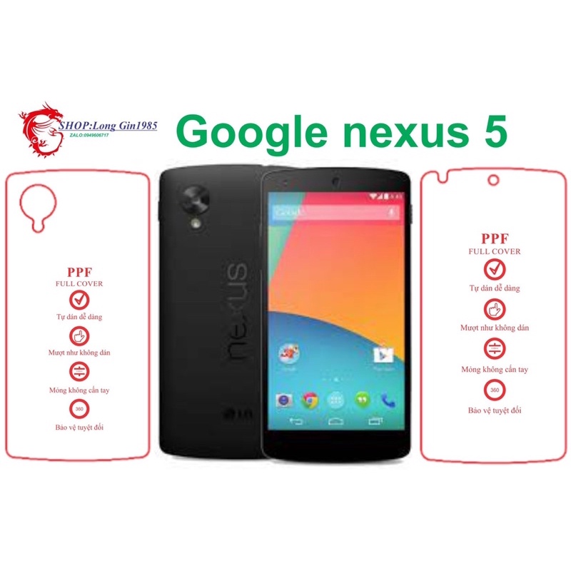 Google Nexus 5 miếng dán trong Ppf mặt sau và mặt trước chống va đập chống trầy xước tốt