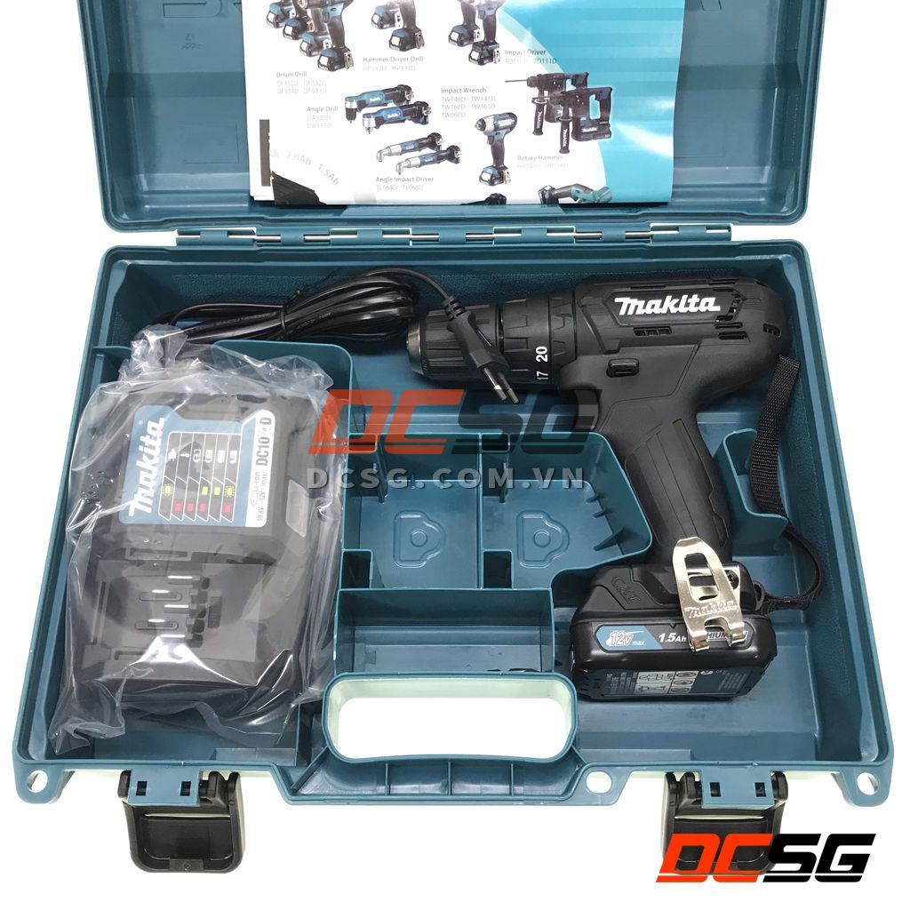 Máy khoan búa và vặn vít dùng Pin 12Vmax Makita HP333DWYB (phiên bản màu đen)