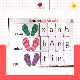 Học liệu montessori, sách ghép vần Tiếng Việt cho bé