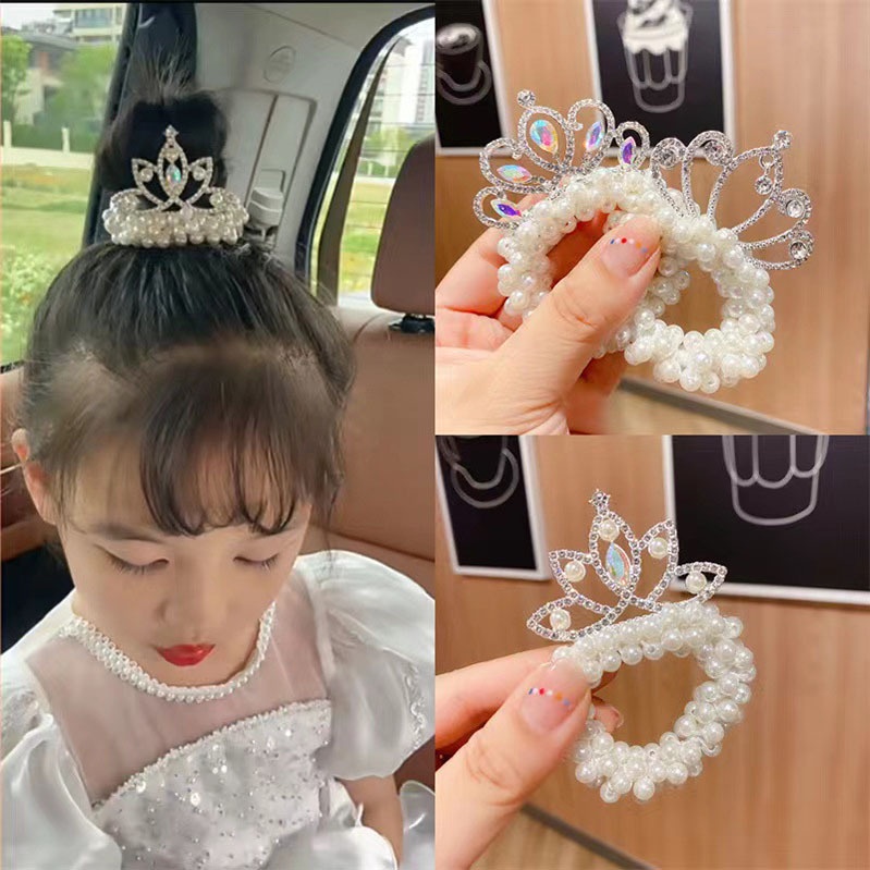 Dây buộc tóc vương miện cho bé gái phụ kiện tóc cho bé gái
