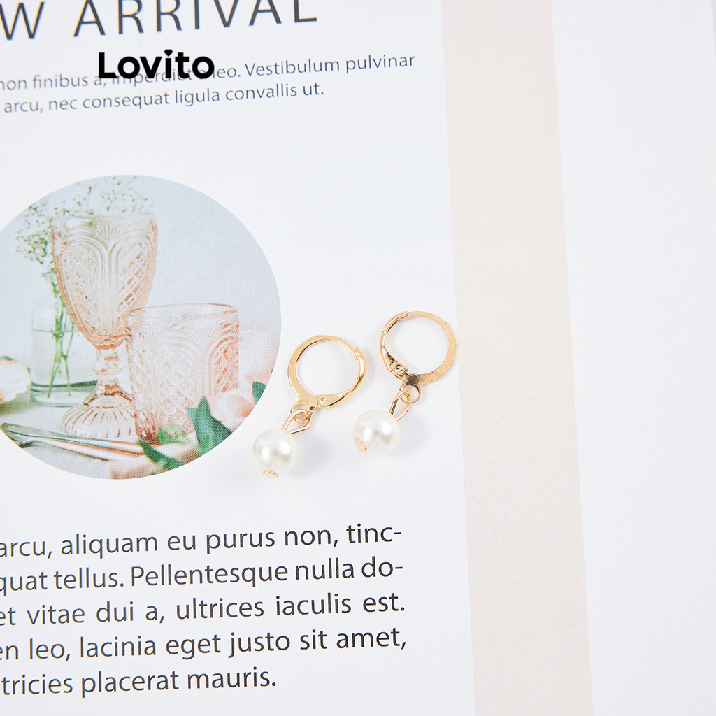 Lovito Vòng đeo Ngọc trai Rhinestone Thường L26LD109 (Vàng)