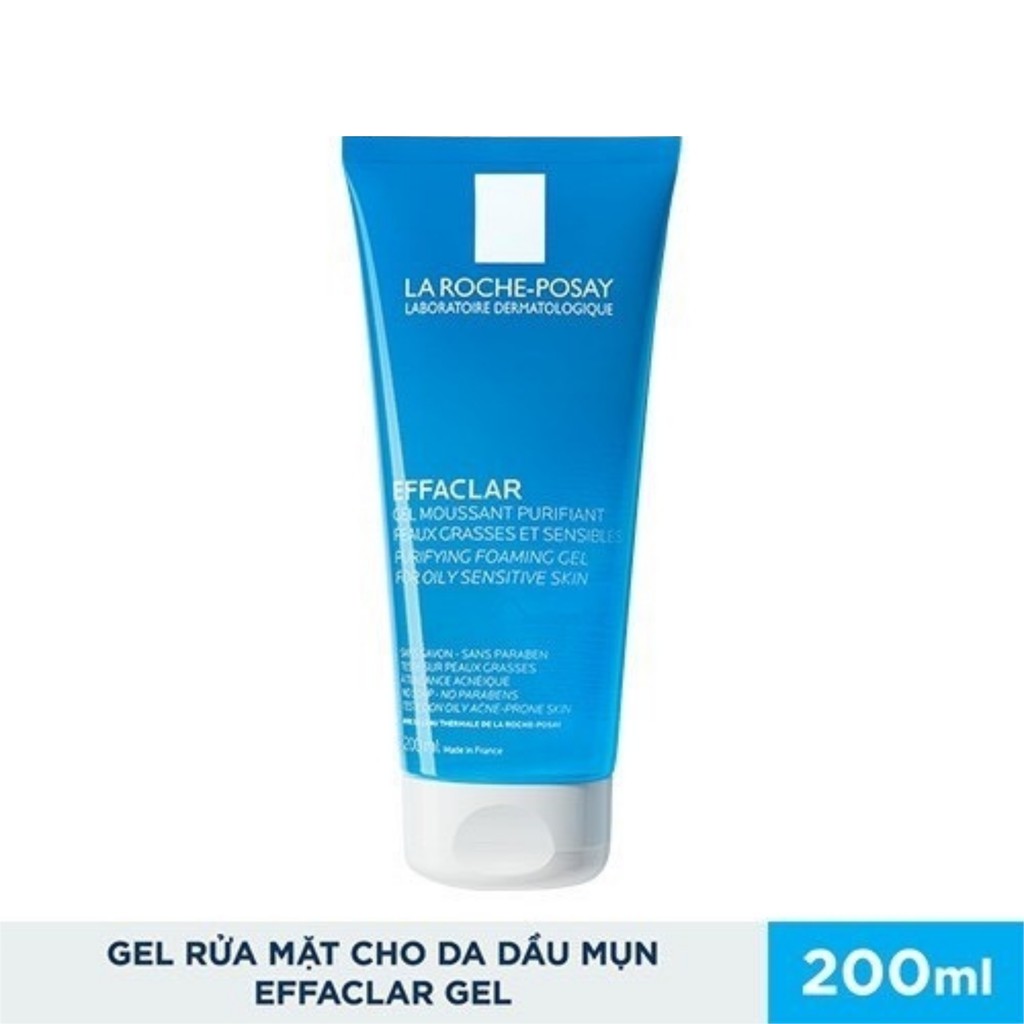 Gel rửa mặt tạo bọt làm sạch da dành cho da dầu  nhạy cảm La Roche-Posay Effaclar Purifying Foaming Gel 200ml