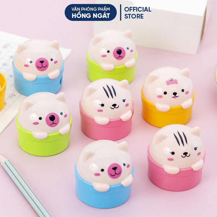 Gọt bút chì cute hình con gấu, đồ chuốt bút chì văn phòng phẩm đồ dùng học tập dễ thương làm quà tặng học sinh QT08