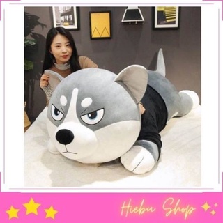 Gấu Bông Chó Husky Nhồi Bông Mặt Ngáo dễ thương