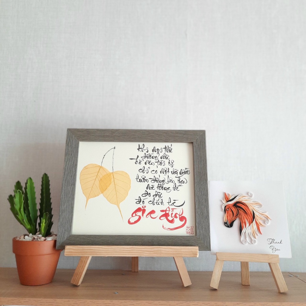 Thư pháp lá bồ đề GIA ĐÌNH 3