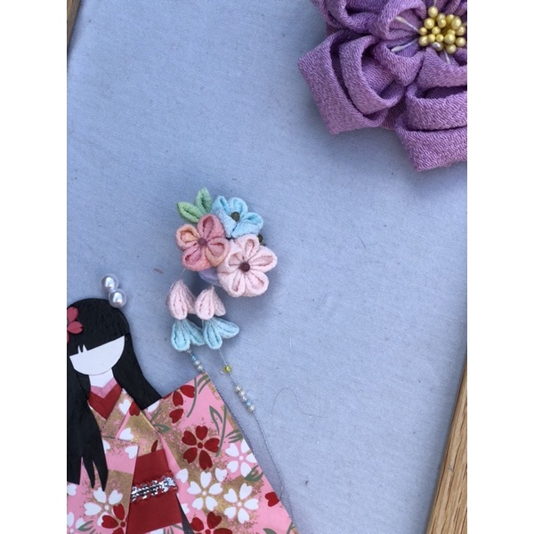 Phụ kiện tóc doll không thuộc tính- cho búp bê BJD hoa Kanzashi Nhật Bản8