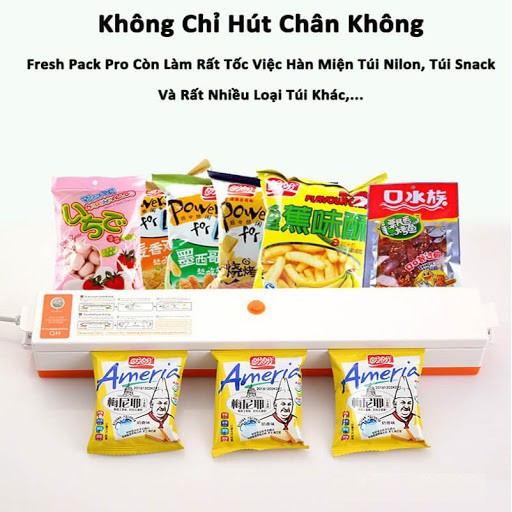 Máy Hút Chân Không, Fresh Pack Pro Bảo Quản Thực Phẩm - Tặng 10 Túi Nilon - Nhỏ Gọn Tiện Lợi