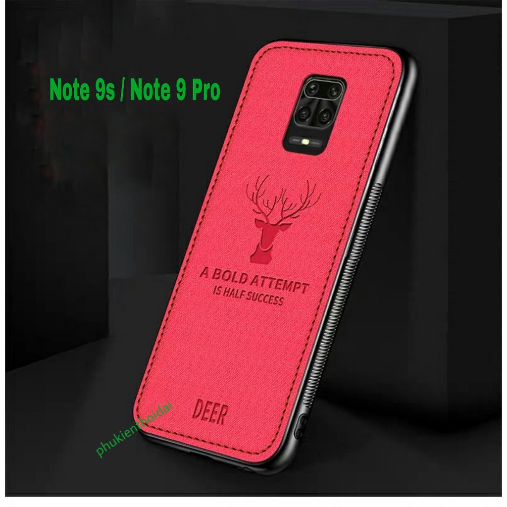 Ốp lưng Redmi Note 9s / Note 9 Pro chống sốc vải đầu hươu thời trang 1