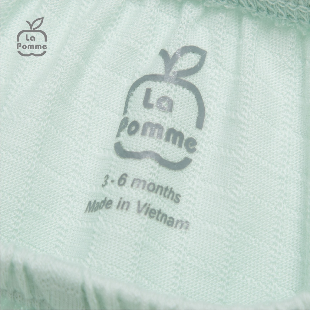 SLS180 Bộ dài tay La Pomme cúc giữa Xương rồng Trắng xanh