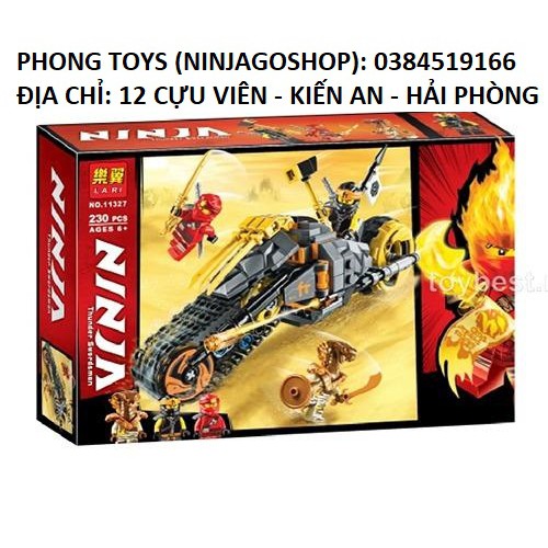 Lắp ráp xếp hình ninjago Lari 11327 Dirt bike xe máy của Cole super heroes 230 mảnh