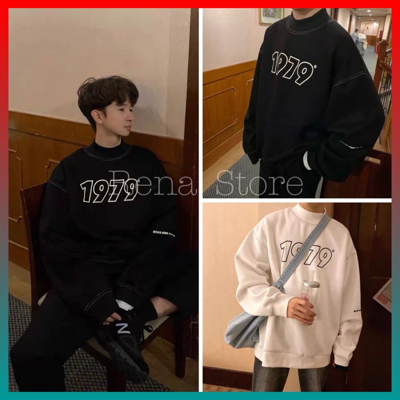 Áo sweater nam nữ ❤️Sale❤️ Áo nỉ thu đông dài tay dáng Unisex form rộng Hàn Quốc in chữ 1979