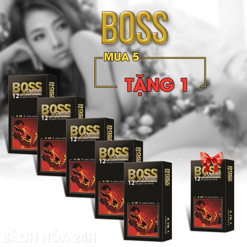 [VŨ KHÍ BÁ ĐẠO]Bao Cao Su BOSS 4 In 1 (Hộp 03 cái)-[Gân Gai Siêu Mỏng] Kéo Dài Thời Gian Yêu Đê Mê-HÀNG CHÍNH HÃNG 100%