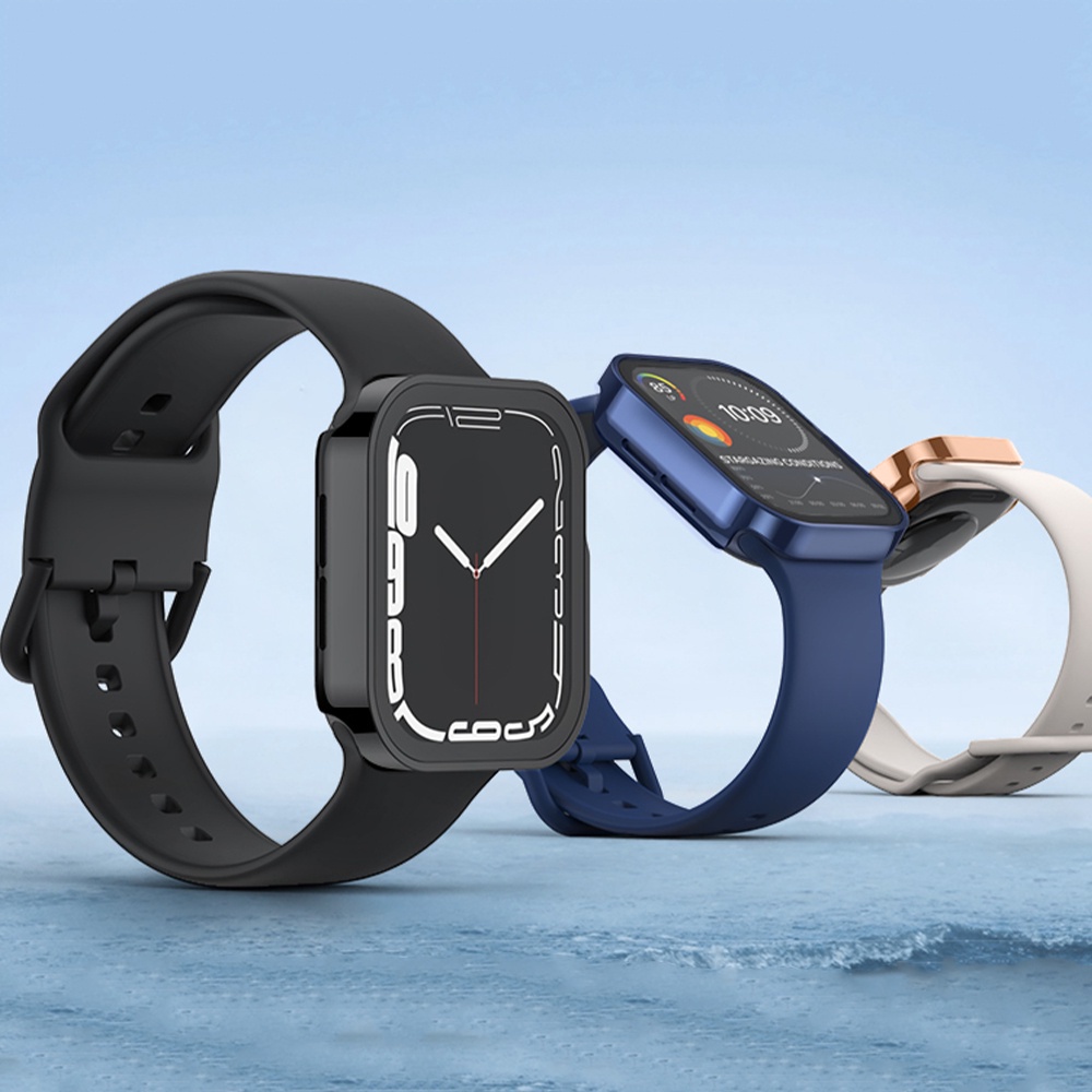 Ốp Khung Kim Loại Mạ Điện Chống Nước Bảo Vệ Cho apple watch band 45mm 44mm 41mm 40mm 7 6 se 5 4 Ốp
