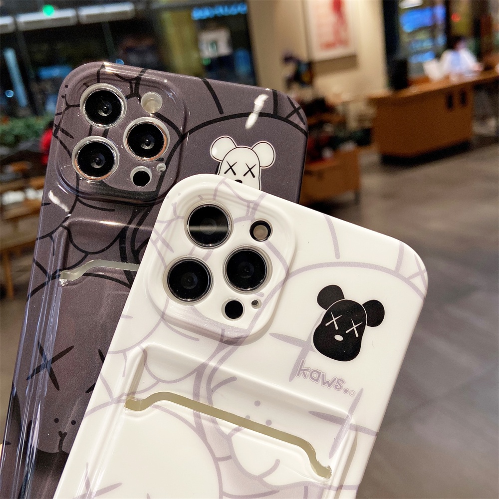 Ốp điện thoại in hoạt hình có ngăn đựng thẻ thích hợp cho iPhone 13 12 11 Pro Max XS Max XR X 8 7 Plus