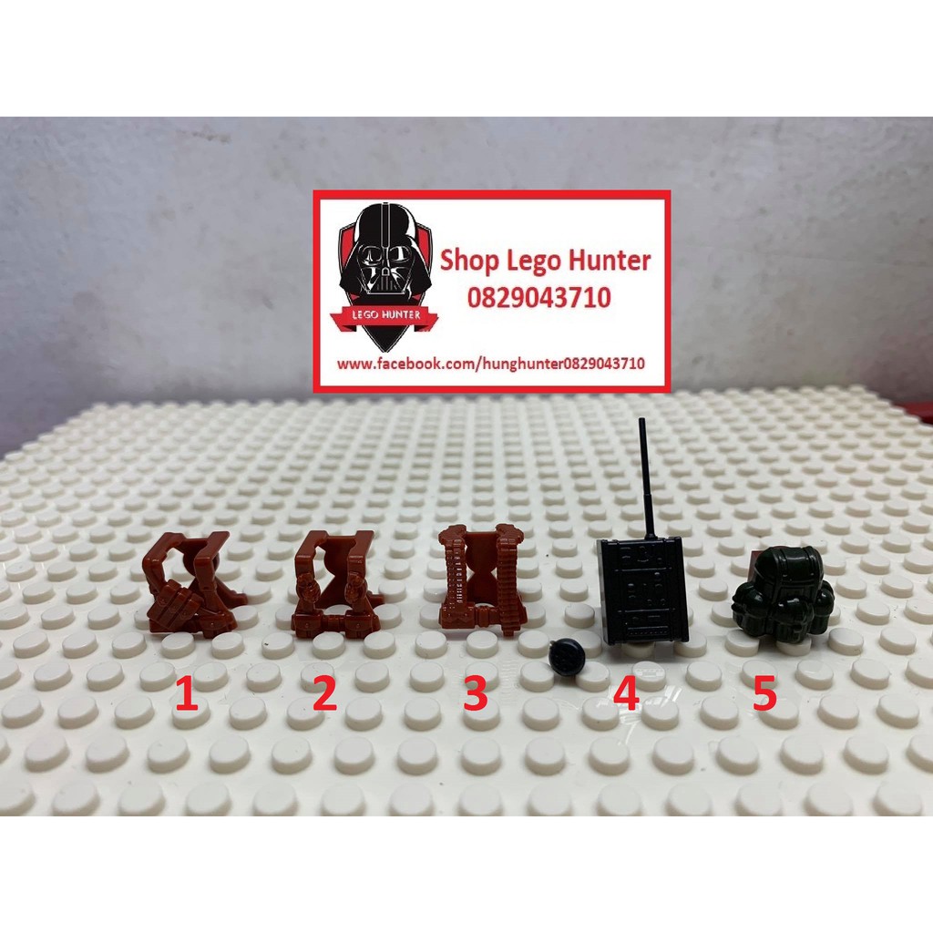 Army Minifigures Phụ kiện Lính : đai đeo , balo , radio
